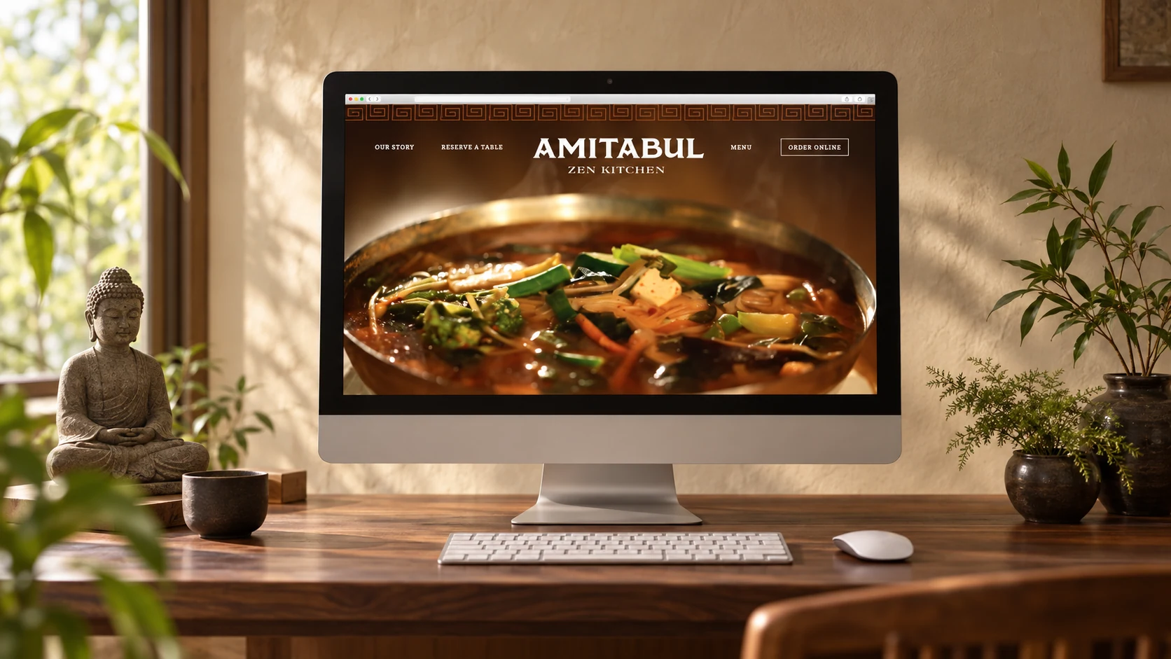 Website concept with Dr. K’s Cure-All Soup as the hero